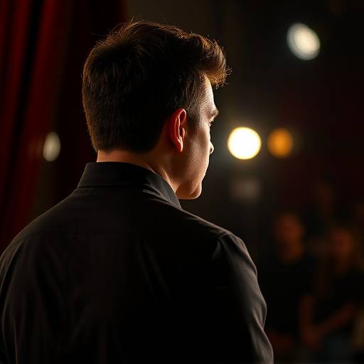 Image d'un acteur se préparant mentalement avant de monter sur scène